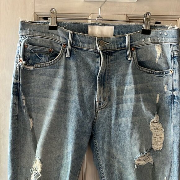 Mother Jeans The Sinner distressed cropped jeans 28 Thanks For Nothin’ wash - Picture 5 of 7